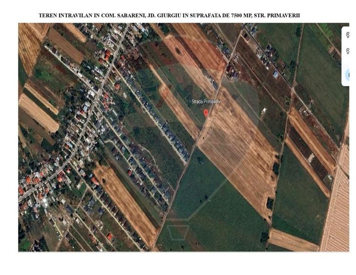 Teren Construcții intravilan de 7500 mp, în Săbăreni