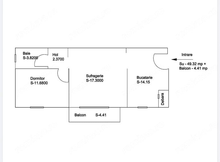 Apartament cu 2 camere semidecomandat în Lipovei
