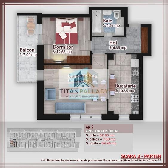 2 Camere- 60 Mp- Investitie-Pallady- Metrou Nicolae Teclu-Decom-Centrala - 6
