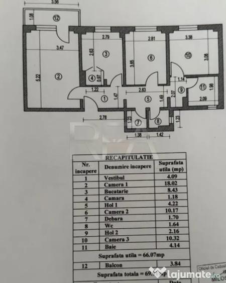 Apartament cu 3 camere decomandat în Gorjului
