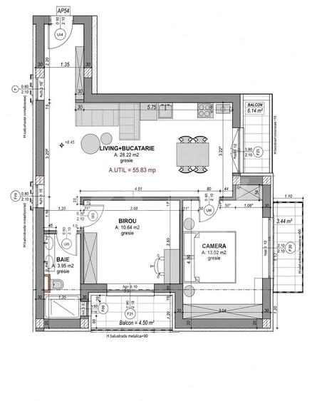 Apartament cu 3 camere semidecomandat în Mihai Viteazul