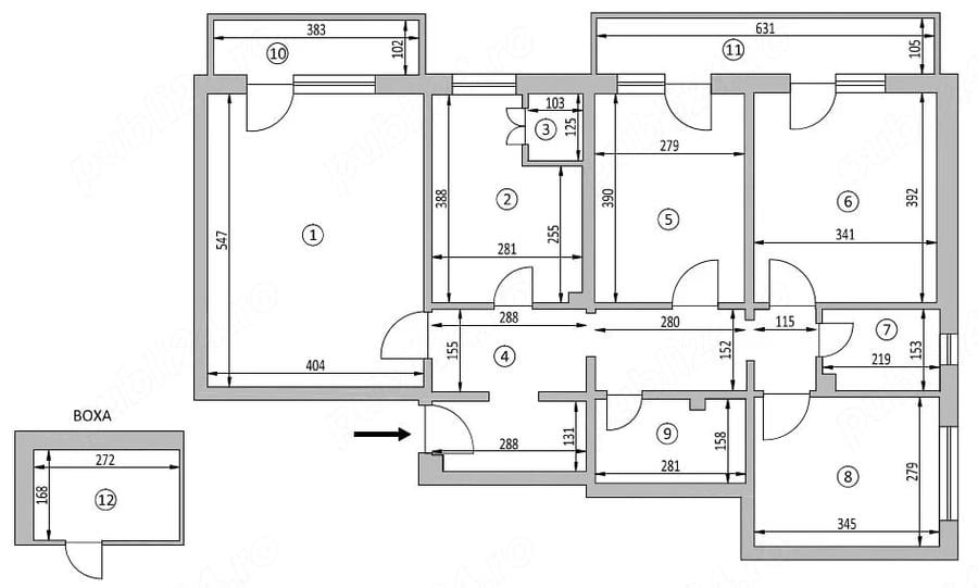 Apartament cu 4 camere decomandat în Central