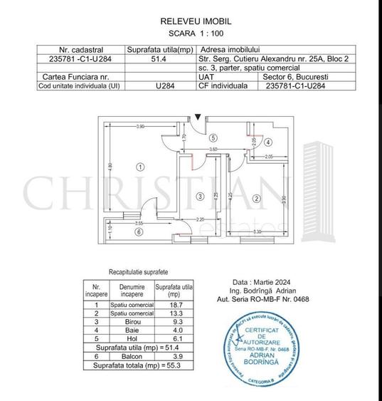 Spațiu comercial, de 56 mp, în Militari