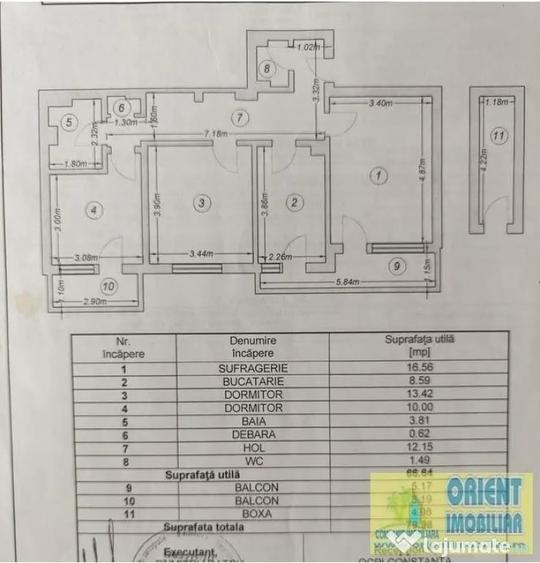 Apartament cu 3 camere decomandat în Central