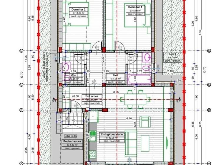 Casă individuală cu 3 camere cu Teren 375 Mp în Brestei