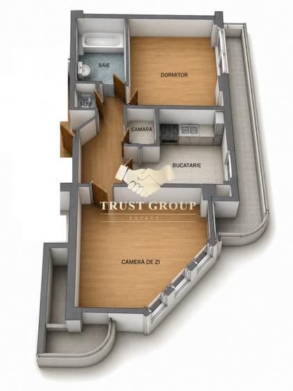 Apartament cu 2 camere decomandat în Polonă