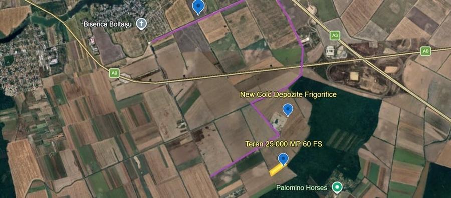 Teren agricol intravilan de 25000 mp, în Ștefăneștii de Jos