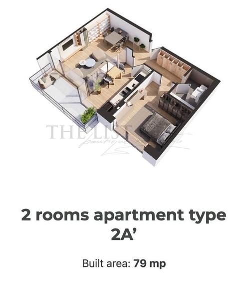 Apartament cu 2 camere decomandat în Pipera