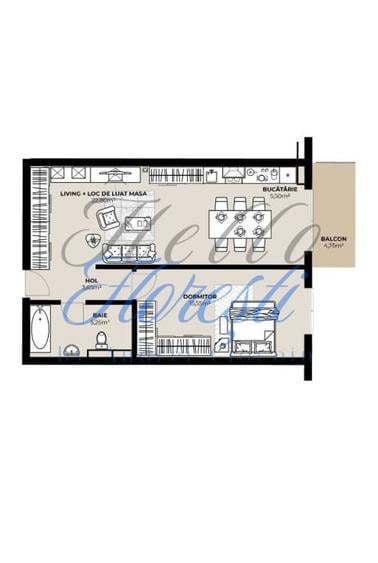 Apartament cu 2 camere semidecomandat în Bulgaria