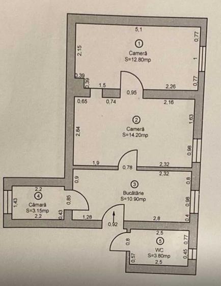 Casă cu 2 camere în Central