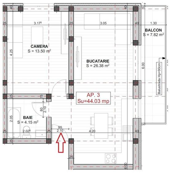 Apartament cu 2 camere decomandat în Girocului