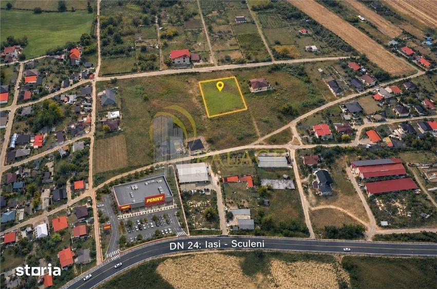 Teren de 1068 mp, în Popricani