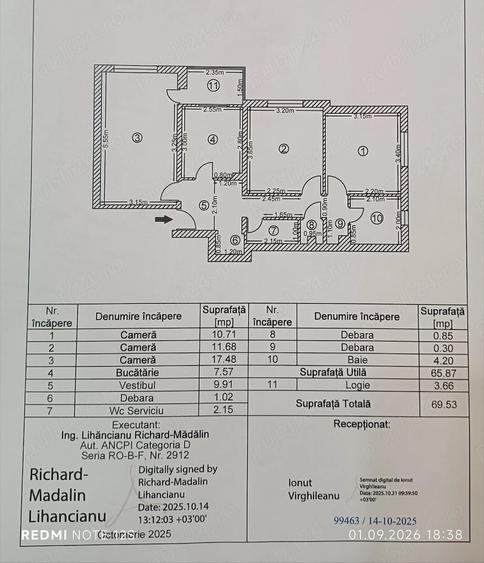 Apartament cu 3 camere decomandat, mobilat în Olteniței