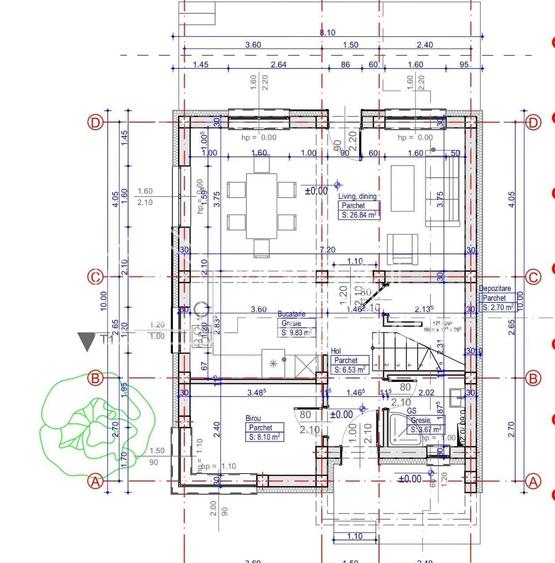 Casă cu 5 camere cu Teren 500 Mp în Central