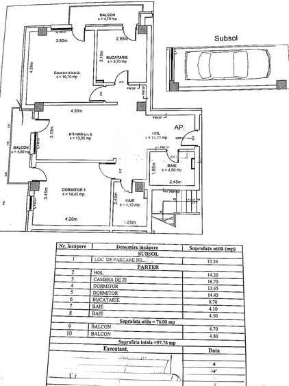 Apartament cu 3 camere, mobilat în Turnișor