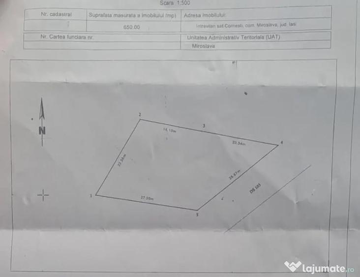 TEREN intravilan - CORNESTI 650 MP, 29.900 EURO - 2