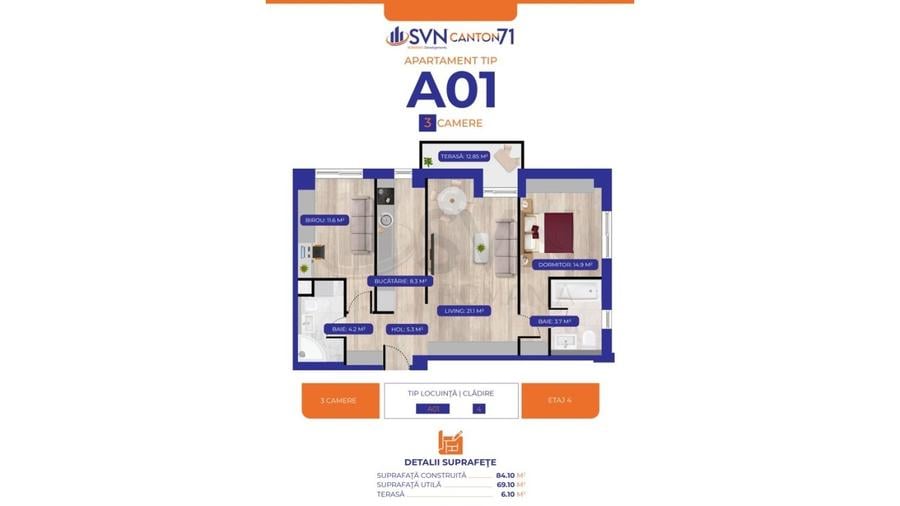 REA1026525 Apartament 3 camere I Comision 0 I Aviatiei - 11