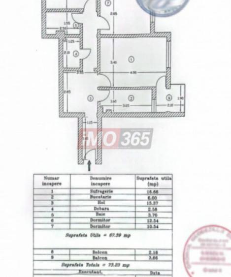 Apartament cu 3 camere decomandat în Găvana