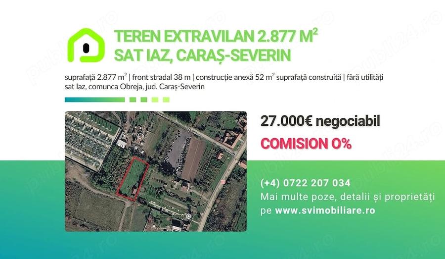 Teren de 2877 mp, în Iaz
