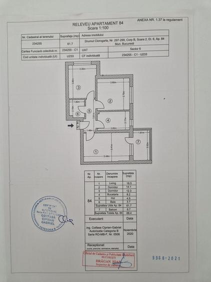 Apartament cu 3 camere decomandat în Militari