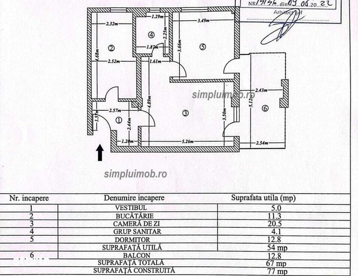 Apartament cu 2 camere în Dobroești