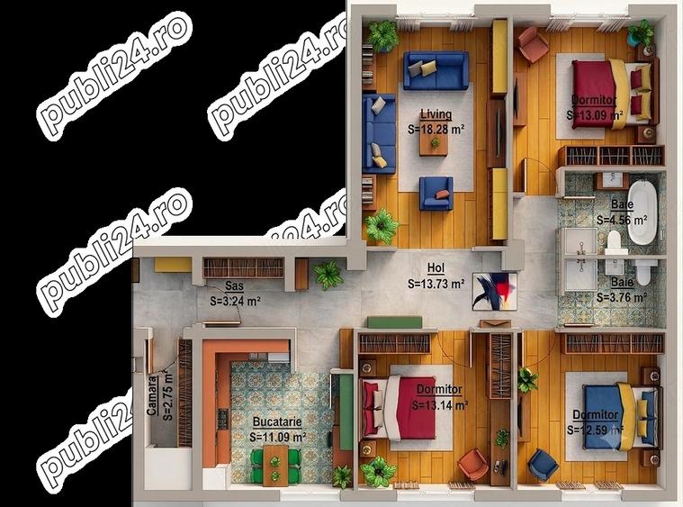 Apartament cu 4 camere decomandat în Ultracentral
