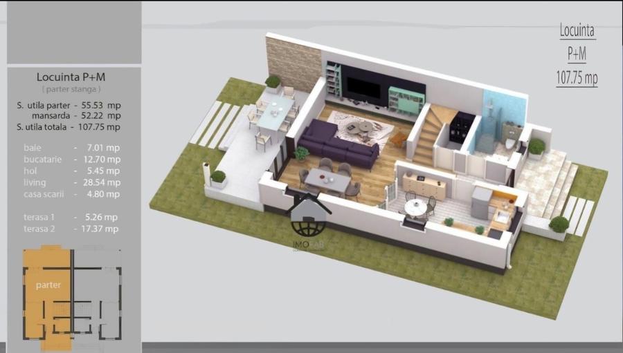 Duplex cu 4 camere cu Canalizare în Săcălaz
