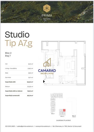 Apartament cu 2 camere în Ghencea