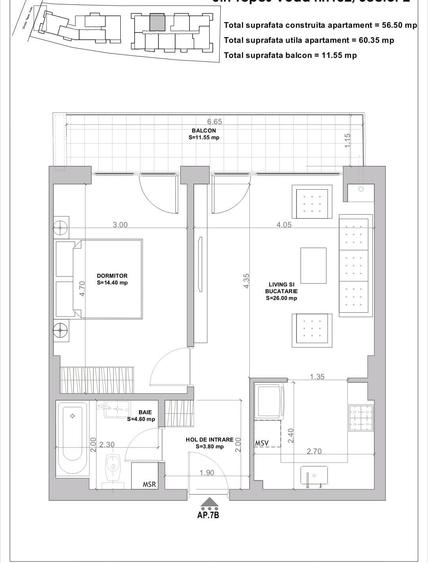 Inchiriere 2 camere, terasa 11.55 mp, loc parcare subteran, 2026 - P-t - 10