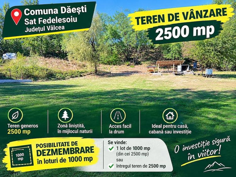 Teren de 2500 mp, în Dăești