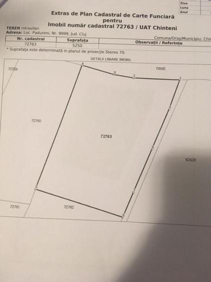 Teren de 5250 mp, în Pădureni (Chinteni)