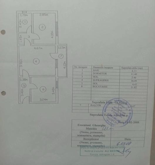 Apartament cu 2 camere semidecomandat în Central