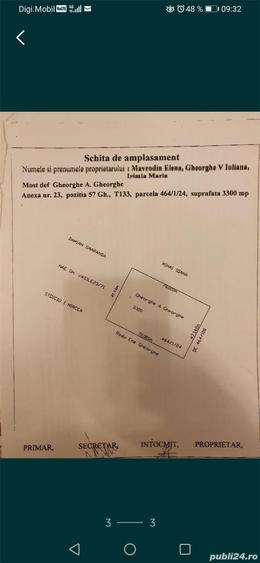 Teren de 3300 mp, în Moara Vlăsiei