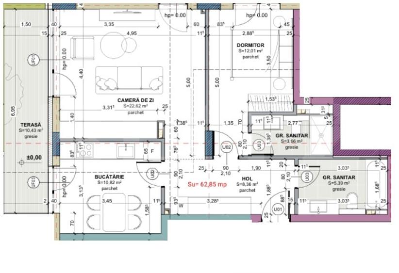 Apartament cu 3 camere semidecomandat în Iris