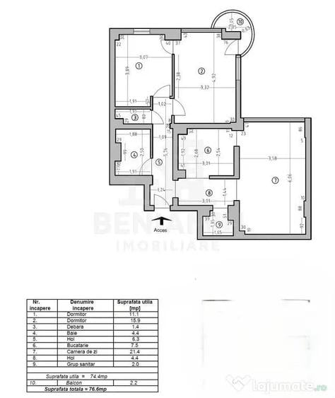 3 Decomandate-2Bai-Ultracentral-Ramada-77mp-Bloc 1982-Dis... - 1
