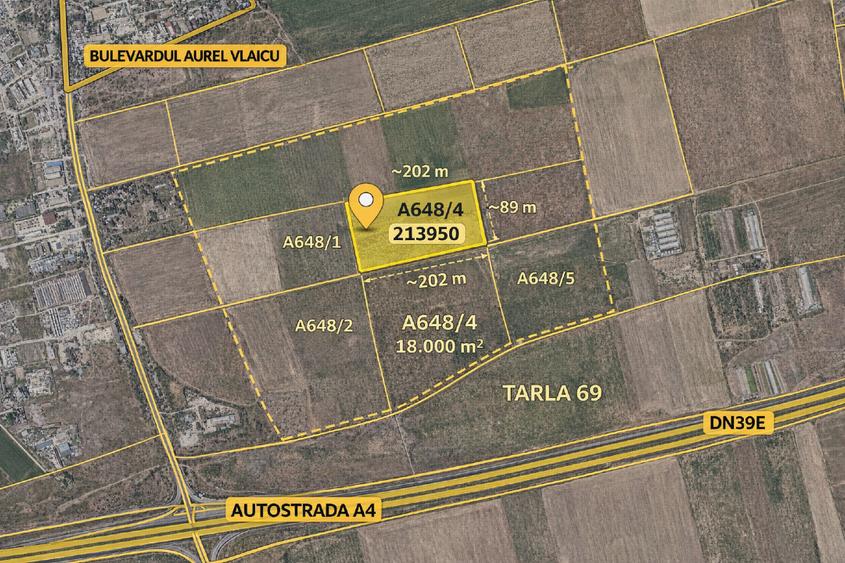 Teren Construcții extravilan de 6000 mp, în Aurel Vlaicu