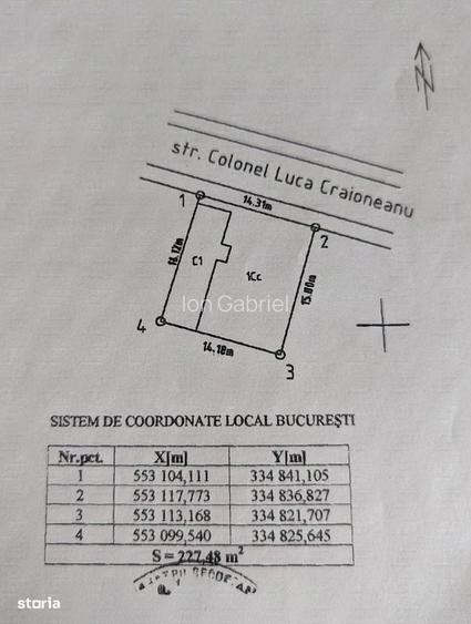 Teren 227 mp - deschidere 14.3m - Bucuresti