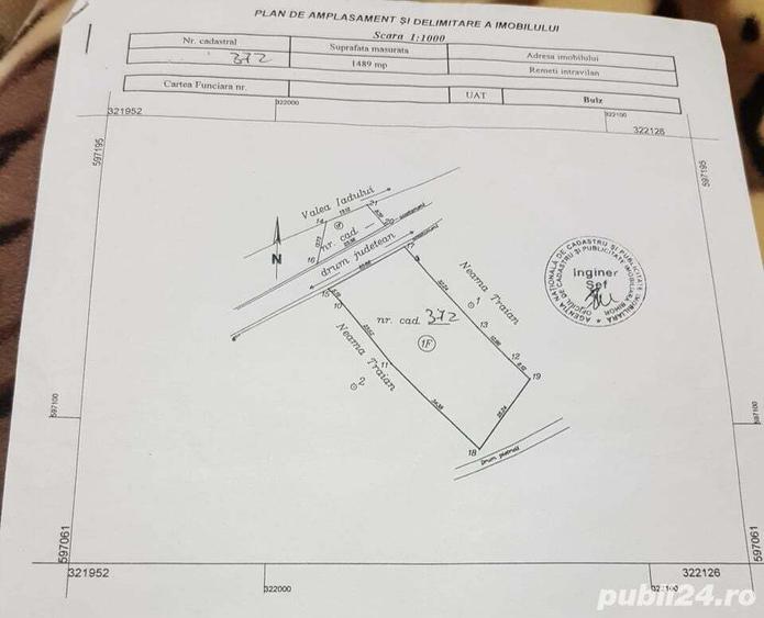 Teren de 1658 mp, în Est