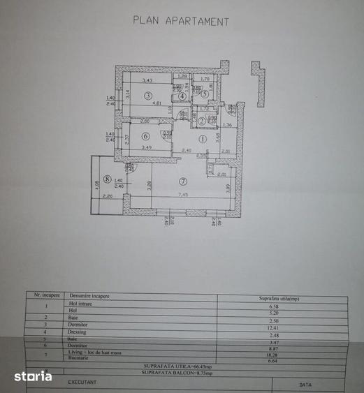 Apartament cu 3 camere decomandat în Nord