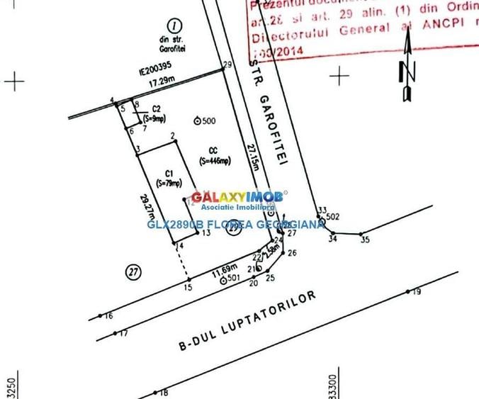 Teren Construcții intravilan de 446 mp, în Dămăroaia