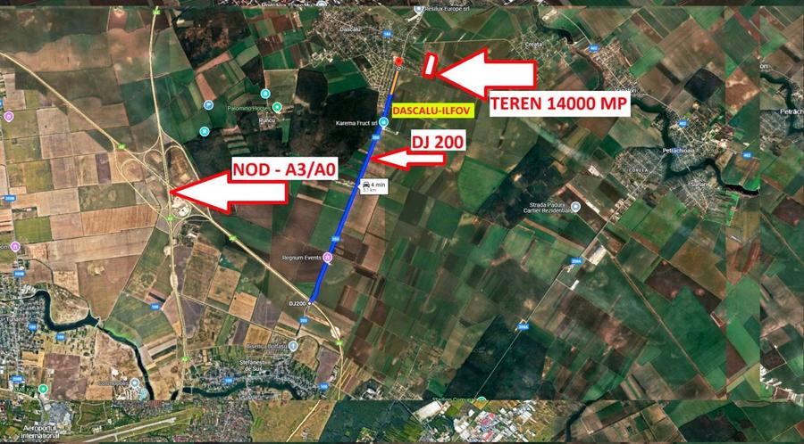 Teren Construcții intravilan de 14000 mp, în Dascălu