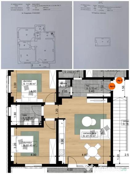 Apartament cu 3 camere decomandat în Ampoi 3