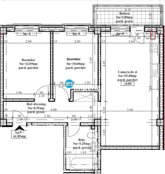 Apartament cu 3 camere decomandat în Bârnova