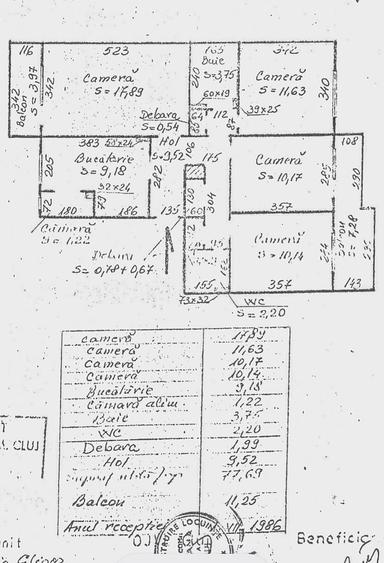 Apartament cu 4 camere decomandat în Central