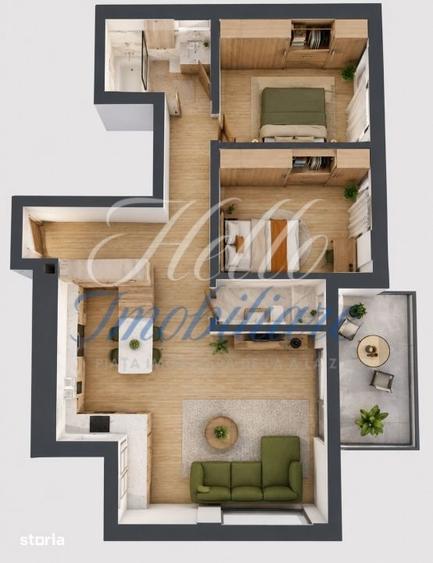 Apartament cu 3 camere în Mărăști