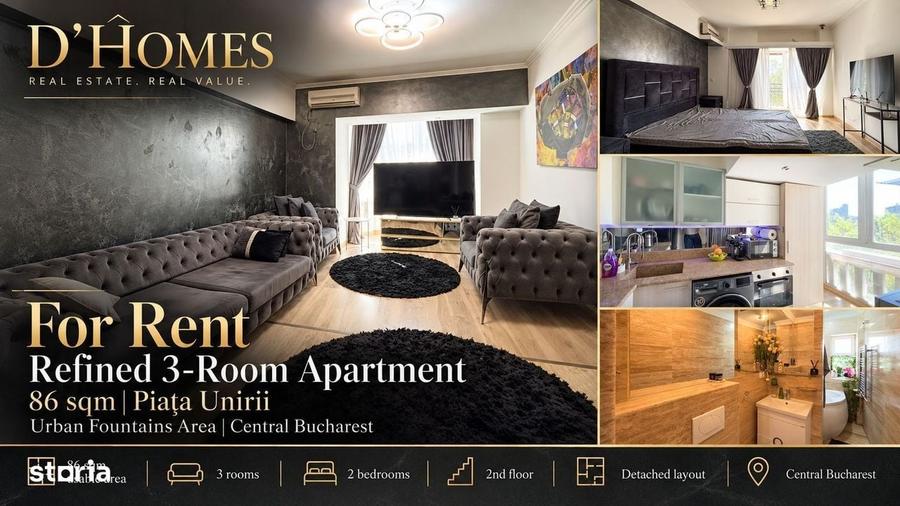 Apartament cu 3 camere, mobilat în Ultracentral