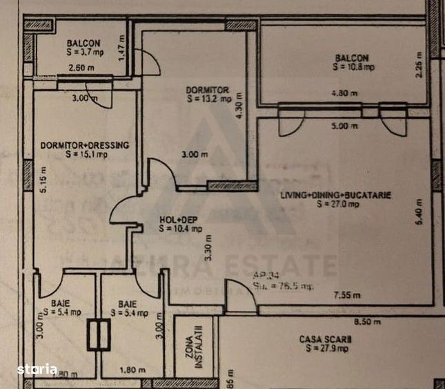 Apartament cu 3 camere în Lazaret