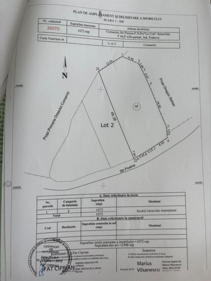 Teren Construcții intravilan de 1072 mp, în Poiana