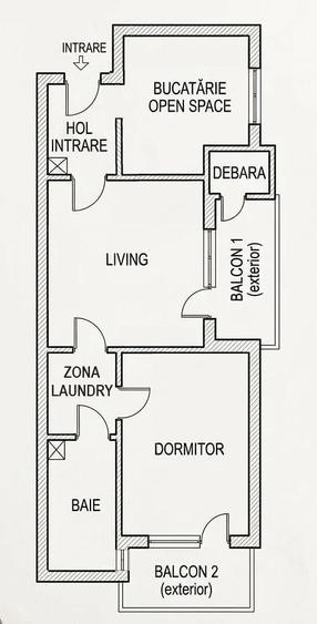 Apartament cu 2 camere semidecomandat în Tudorul Vechi