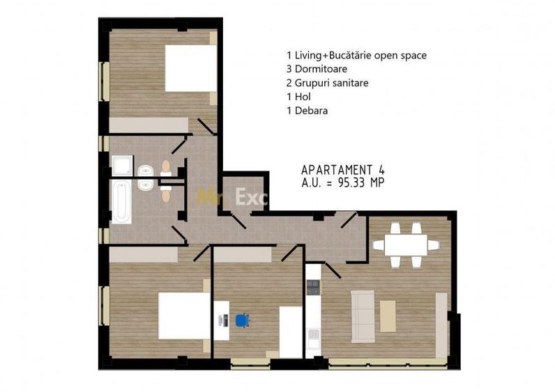 Apartament cu 2 camere în Central